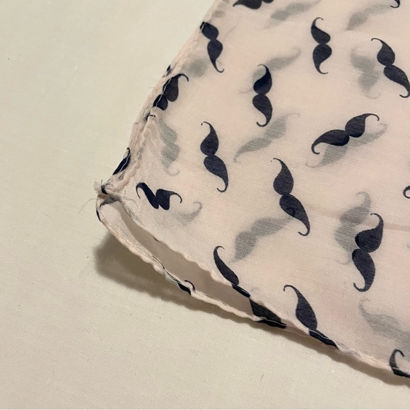 Mustache Print Scarf 64” x 21” - Picture 8 of 10